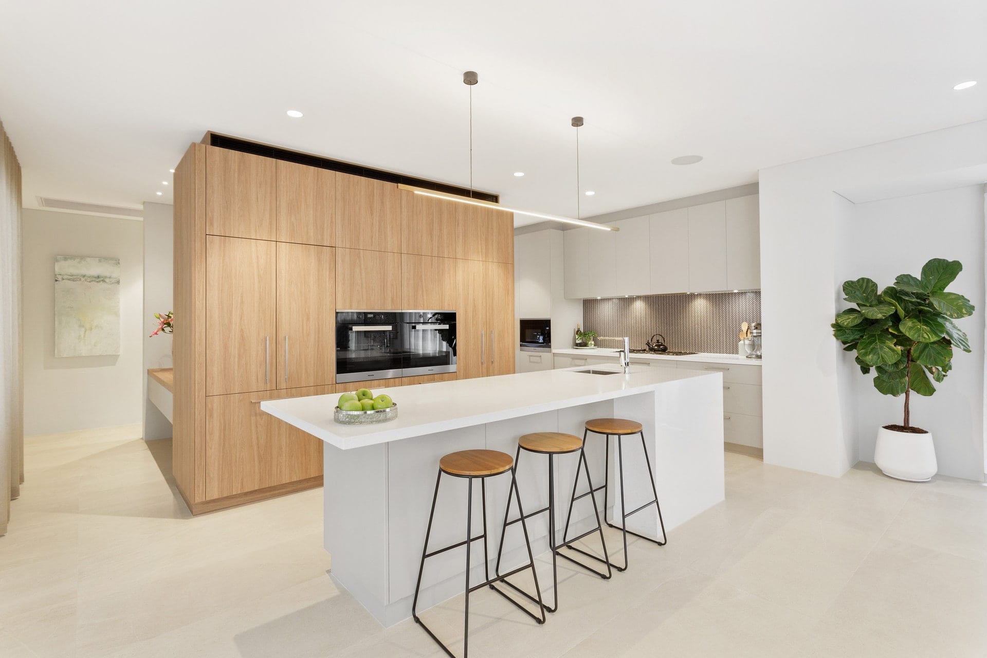 Open plan modern kitchen design