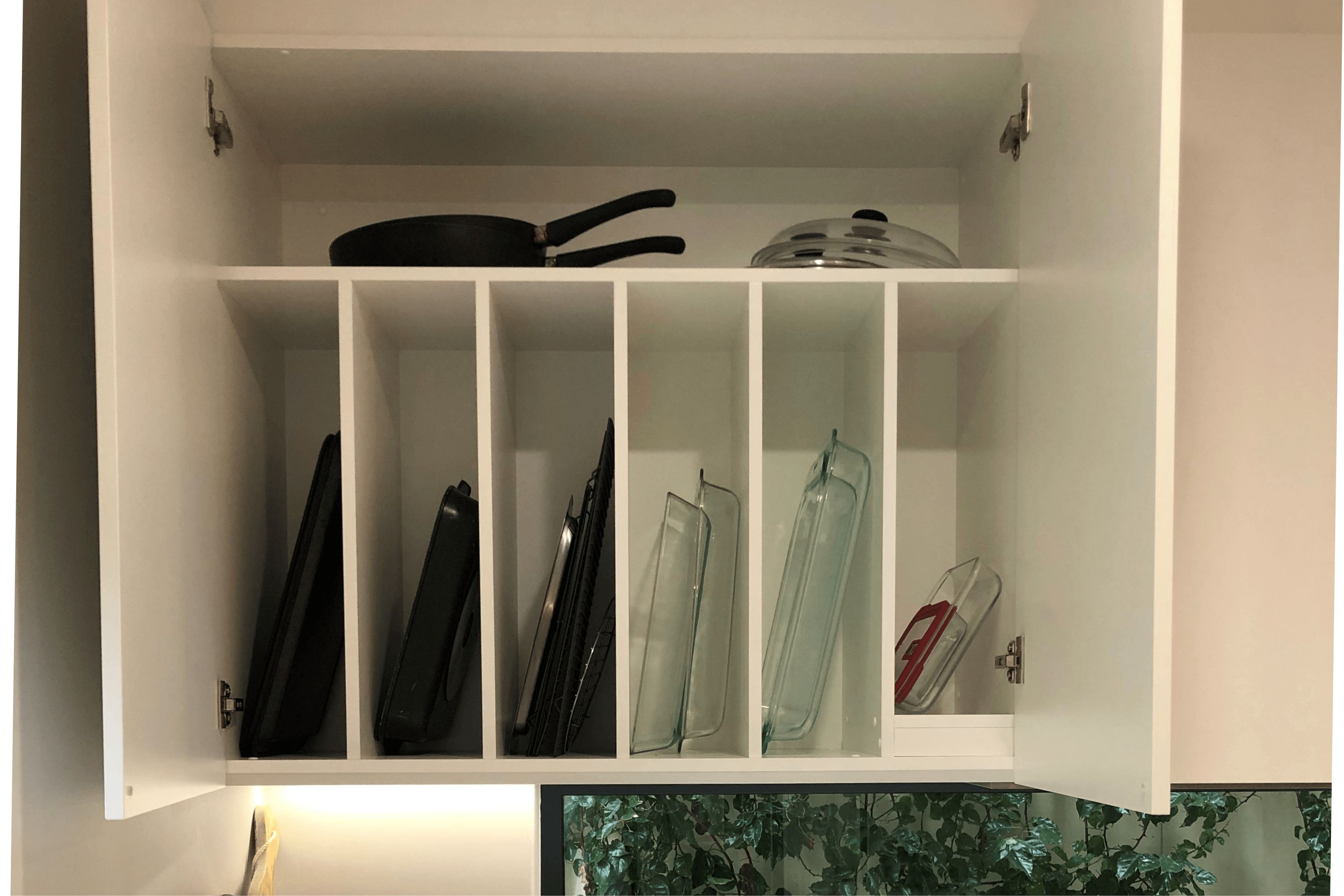 Custom storage for baking trays and boards